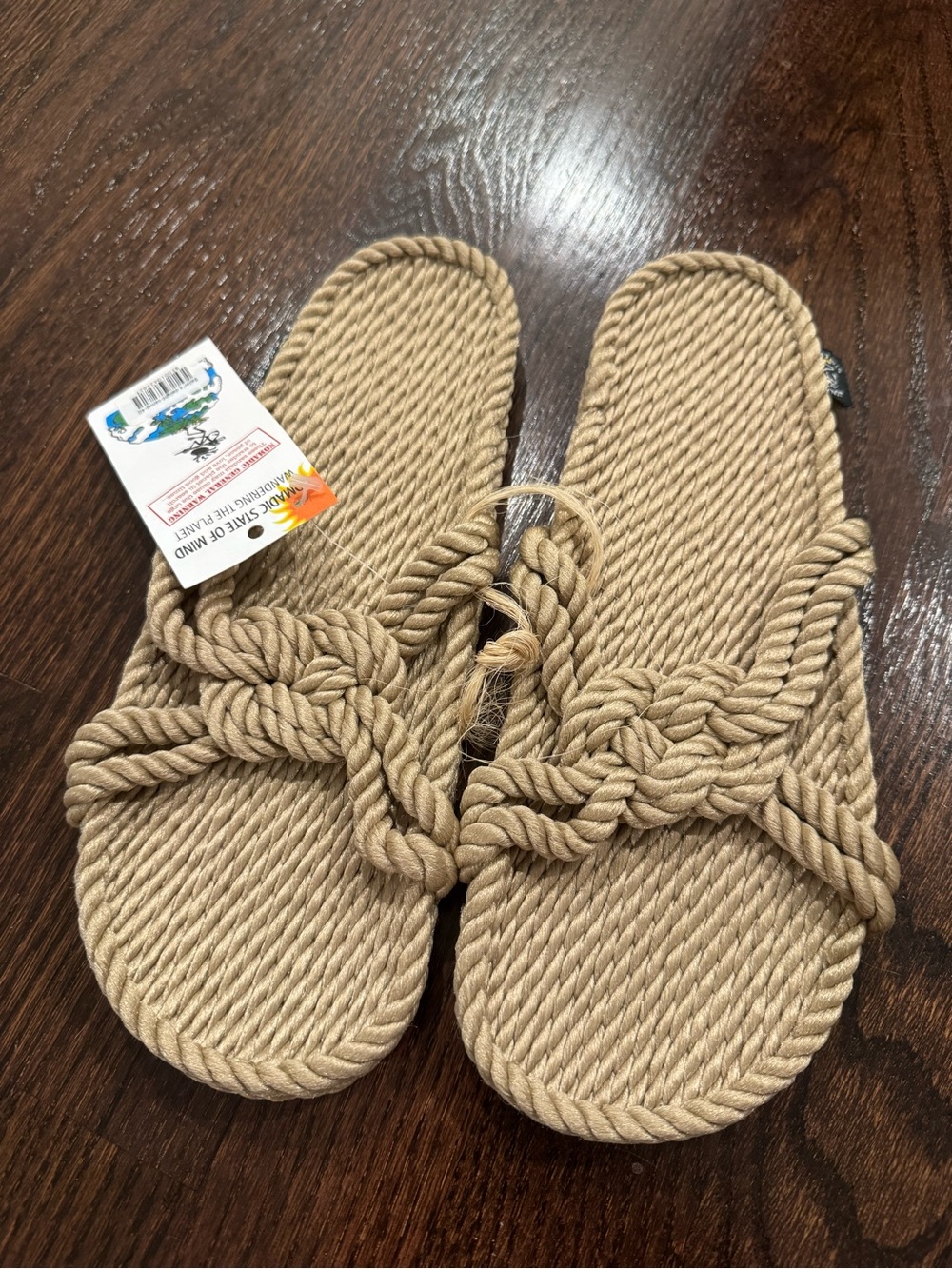 NWT Nomadic State of Mind Sailor’s Delight Vegan Rope Sandals, Camel, Size 10